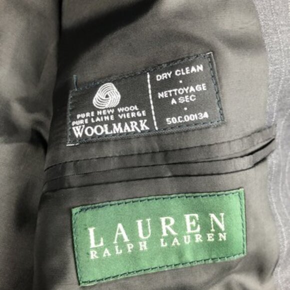 Lauren Ralph Lauren Wool Charcoal Button Suit Jacket Sports Coat Blazer 41R 35W - Picture 4 of 8